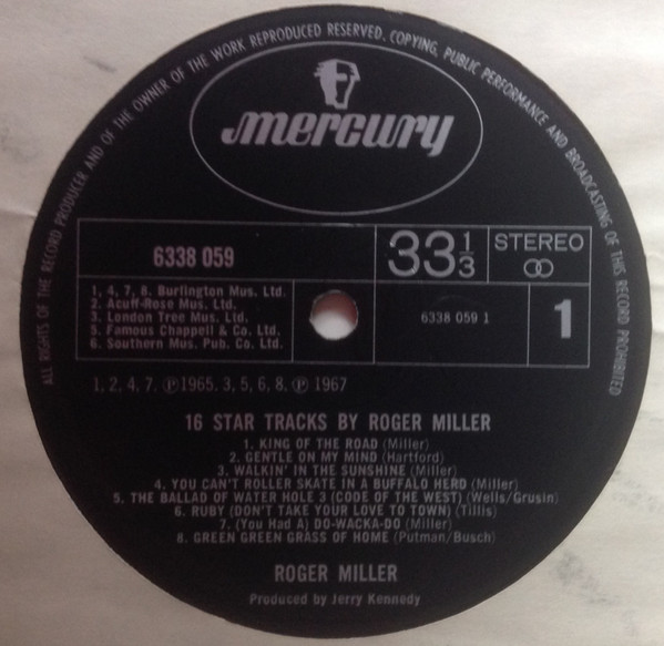 Roger Miller - 16 Startracks - Used Vinyl Record image 3
