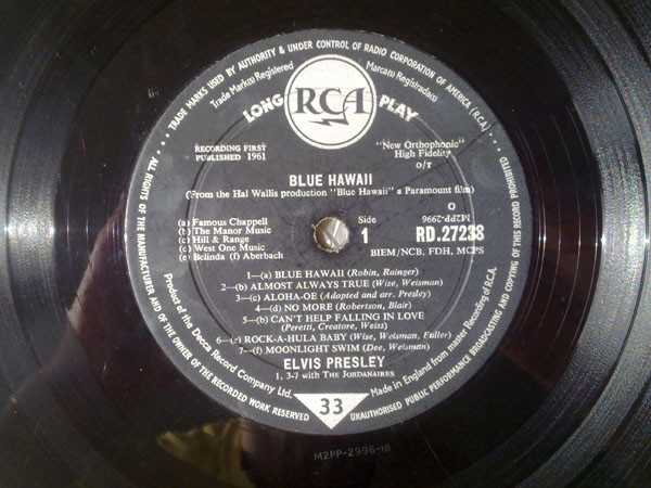 Elvis Presley - Blue Hawaii - Used Vinyl Record image 3