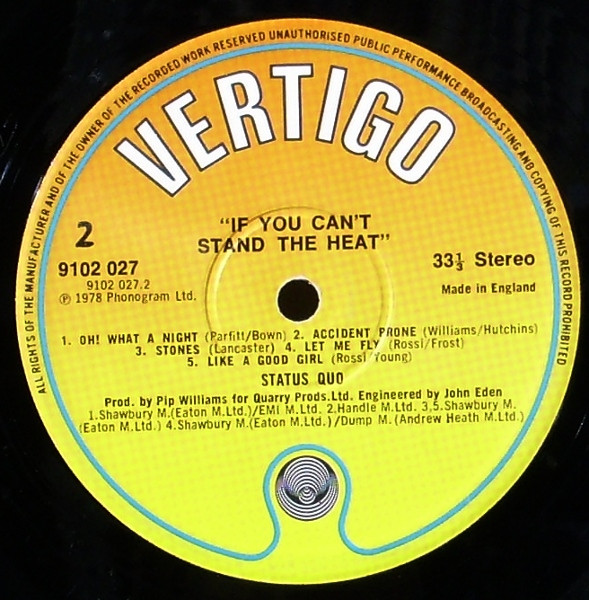 Status Quo - If You Can't Stand The Heat - Used Vinyl Record image 4