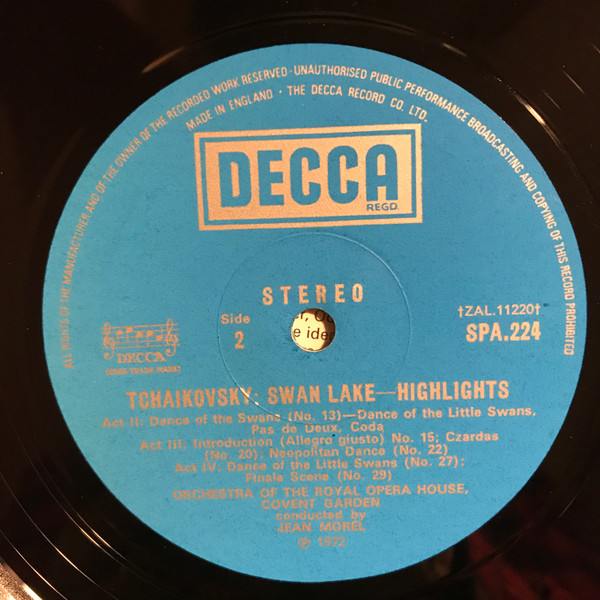 Pyotr Ilyich Tchaiko - Swan Lake - Highlights - Used Vinyl Record image 4