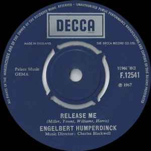 Engelbert Humperdinc - Release Me - Used Vinyl Record 7" image 1