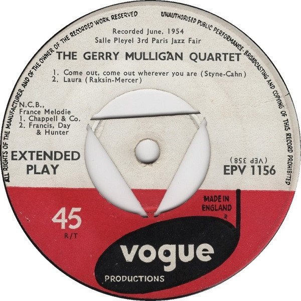 Gerry Mulligan - Paris Concert - Used Vinyl Record 7" image 3