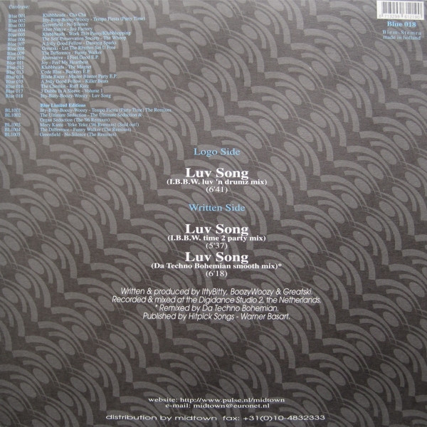 Itty Bitty Boozy Woo - Luv Song - Used Vinyl Record 12" image 2
