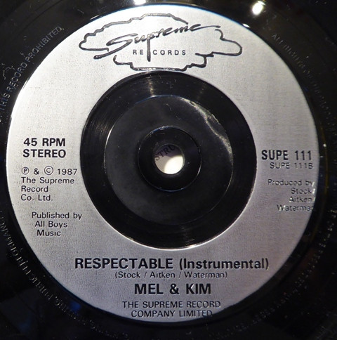 Mel & Kim - Respectable - Used Vinyl Record 7" image 4
