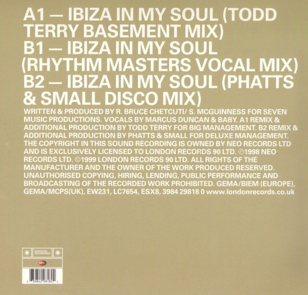 Rhythm Masters - Ibiza In My Soul - Used Vinyl Record 12" image 2