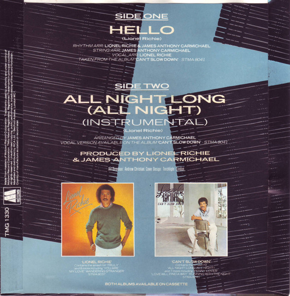 Lionel Richie - Hello - Used Vinyl Record 7" image 2