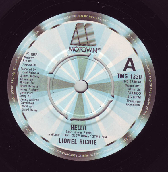 Lionel Richie - Hello - Used Vinyl Record 7" image 3