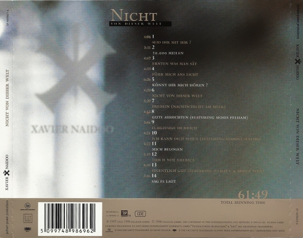 Xavier Naidoo - Nicht Von Dieser Welt - Used CD image 2