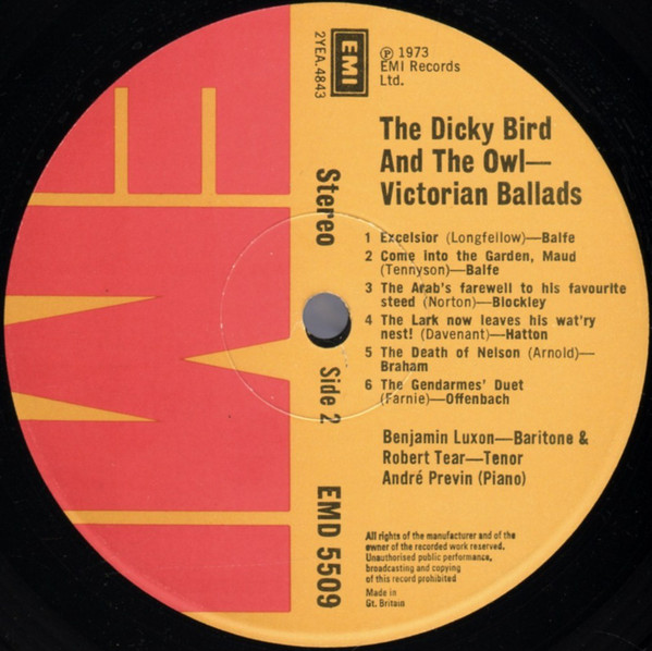 Robert Tear - Dicky Bird And The Owl (Victorian Songs And Ballads) - Us image 5