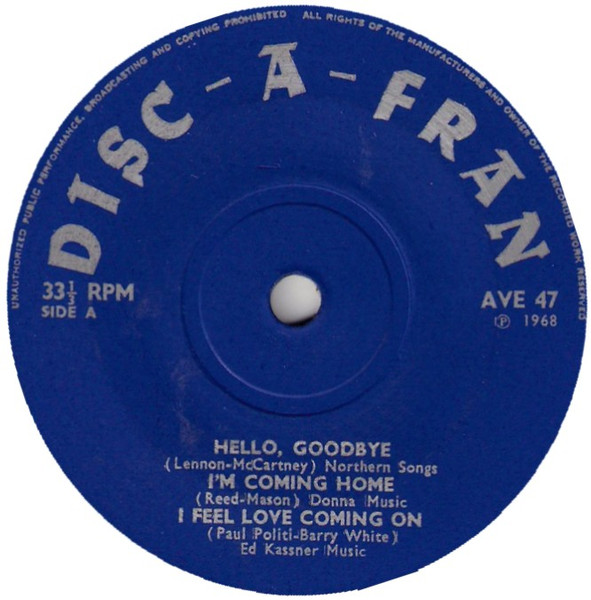 Clive Allan Orchestr - Hello Goodbye - Used Vinyl Record 7" image 3