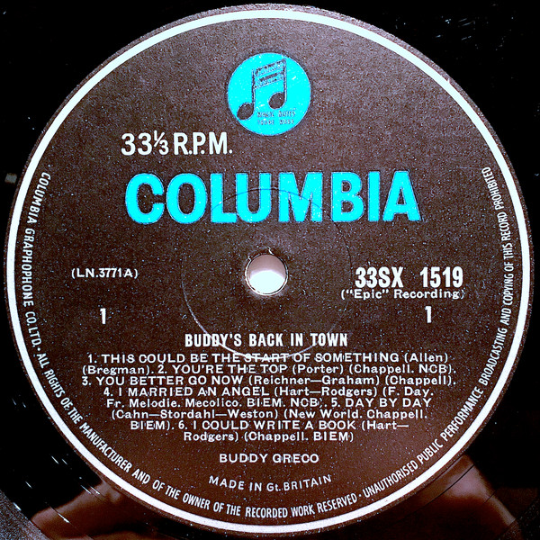 Buddy Greco - Buddy's Back In Town - Used Vinyl Record image 3