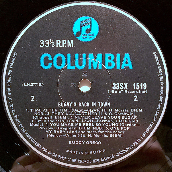 Buddy Greco - Buddy's Back In Town - Used Vinyl Record image 4