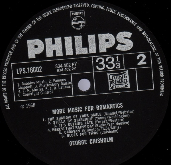 George Chisholm - More Music For Romantics - Used Vinyl Record image 4