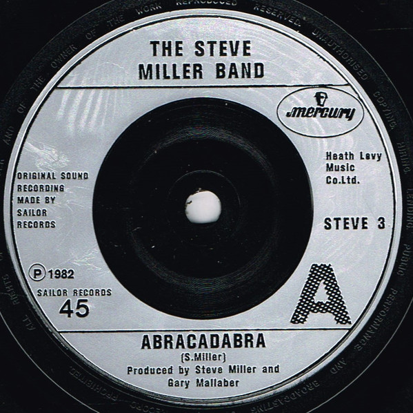 Steve Miller Band - Abracadabra - Used Vinyl Record 7" image 3