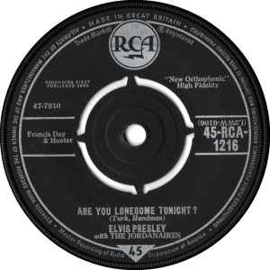 Elvis Presley - Are You Lonesome Tonight? - Used Vinyl Record 7" image 1