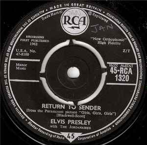 Elvis Presley - Return To Sender - Used Vinyl Record 7" image 1
