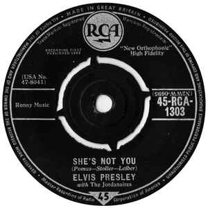 Elvis Presley - She's Not You - Used Vinyl Record 7" image 1