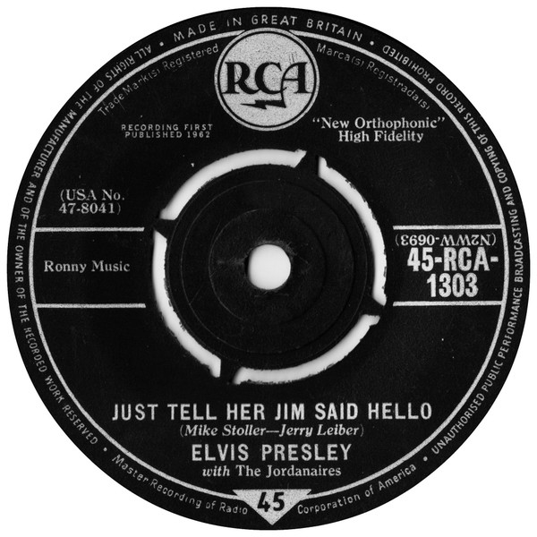 Elvis Presley - She's Not You - Used Vinyl Record 7" image 2