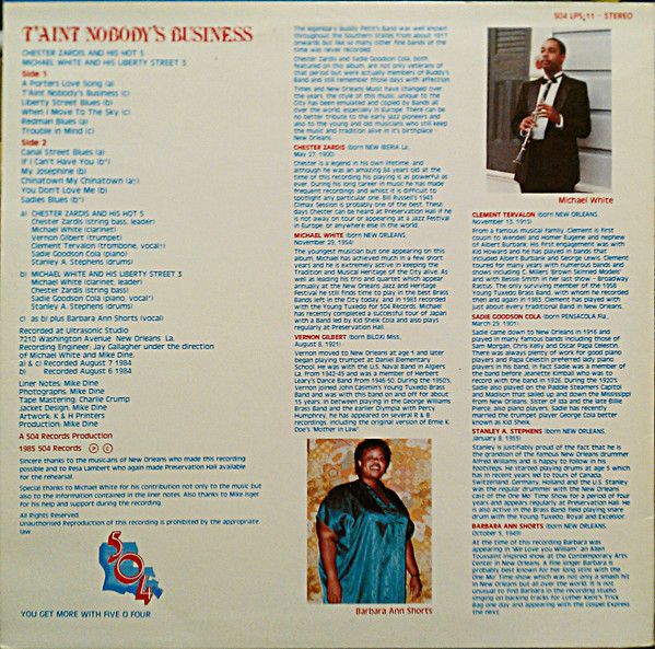 Chester Zardis And H - T'aint Nobody's Business - Used Vinyl Record image 2