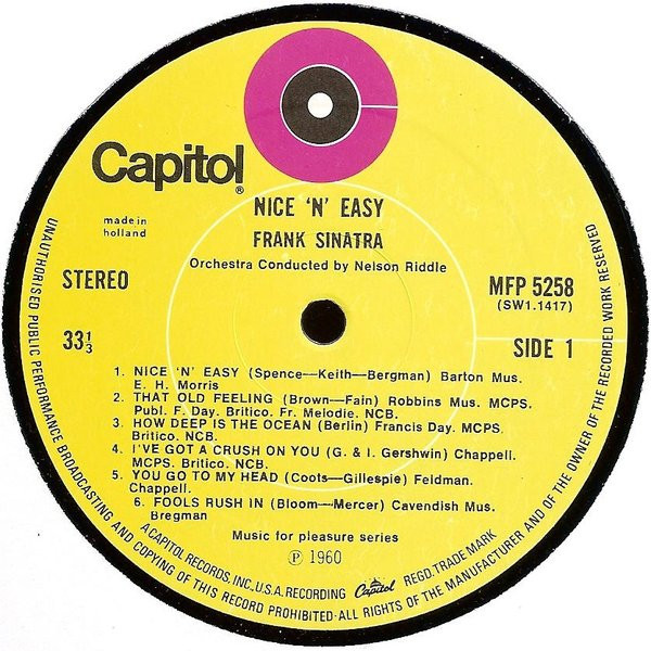 Frank Sinatra - Nice 'n' Easy - Used Vinyl Record image 3