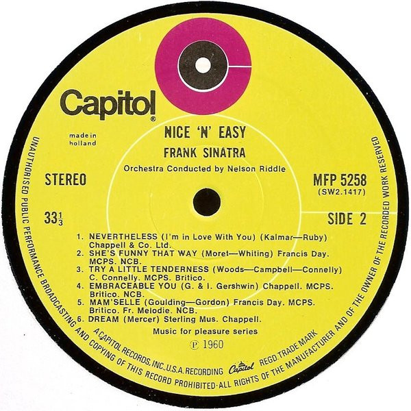 Frank Sinatra - Nice 'n' Easy - Used Vinyl Record image 4