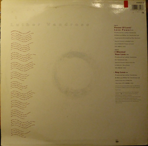 Luther Vandross - Power Of Love / Love Power - Used Vinyl Record 12" image 2