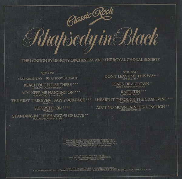 London Symphony Orch - Classic Rock Rhapsody In Black - Used Vinyl Re image 2