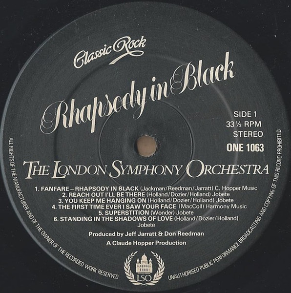 London Symphony Orch - Classic Rock Rhapsody In Black - Used Vinyl Re image 3