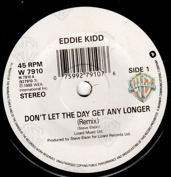 Eddie Kidd - Don't Let The Day Get Any Longer (Remix) - Used Vinyl Reco image 3
