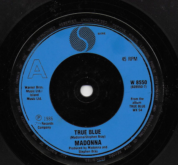 Madonna - True Blue (Remix) - Used Vinyl Record 7" image 2