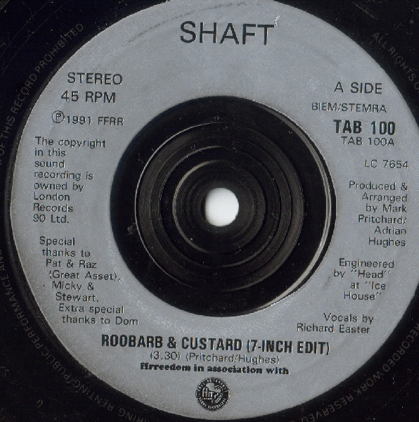 Shaft - Roobarb & Custard - Used Vinyl Record 7" image 3