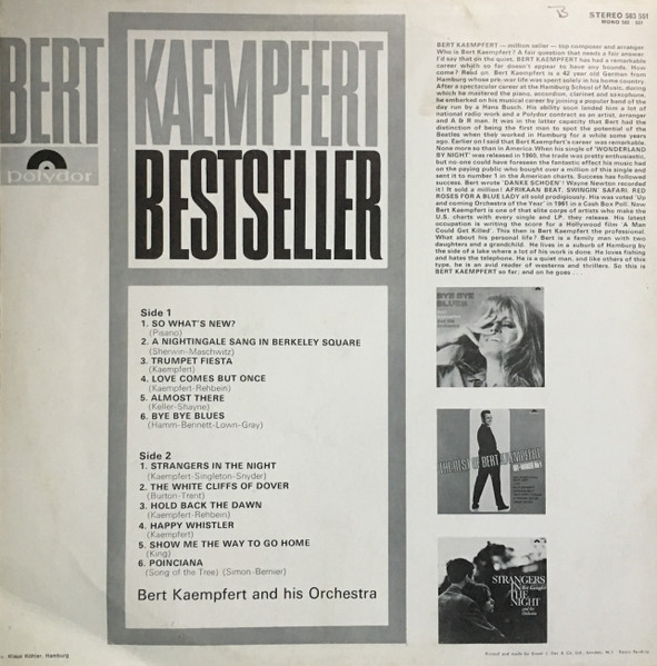 Bert Kaempfert - Bestseller - Used Vinyl Record image 2