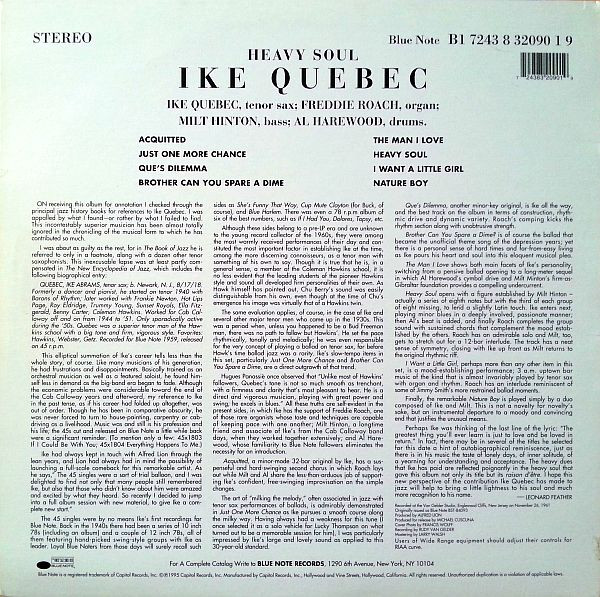 Ike Quebec - Heavy Soul - Used Vinyl Record image 2