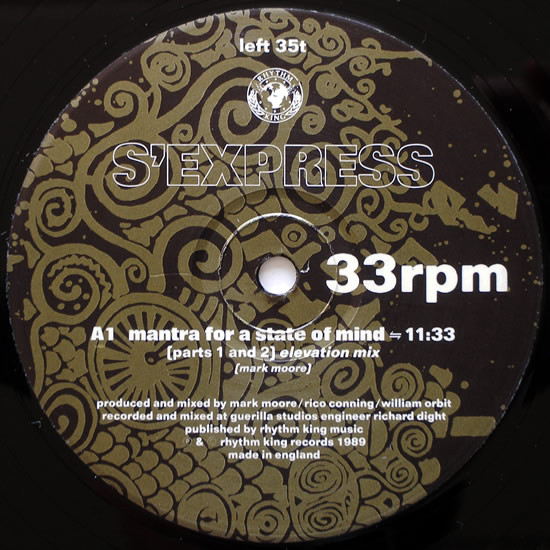 S'Express - Mantra For A State Of Mind - Used Vinyl Record 12" image 3