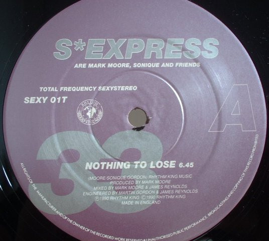 S'Express - Nothing To Lose - Used Vinyl Record 12" image 3