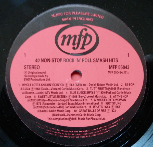 Unknown Artist - 40 Non Stop Rock 'n' Roll Smash Hits - Used Vinyl Re image 3