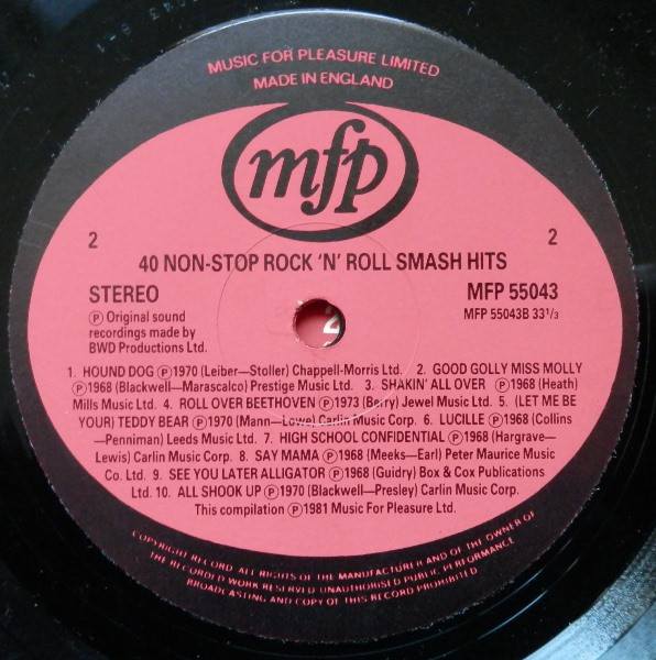 Unknown Artist - 40 Non Stop Rock 'n' Roll Smash Hits - Used Vinyl Re image 4