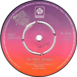 Sweet Sensation - Sad Sweet Dreamer - Used Vinyl Record 7" image 1