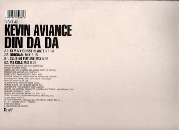Kevin Aviance - Din Da Da - Used Vinyl Record 12" image 4