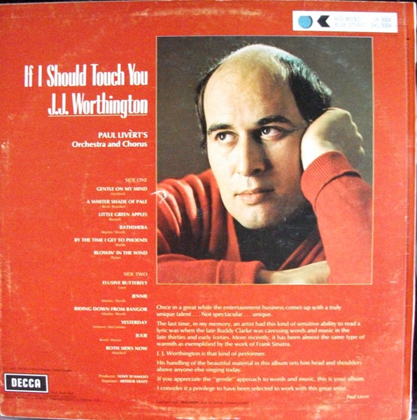 J.J. Worthington - If I Should Touch You - Used Vinyl Record image 2
