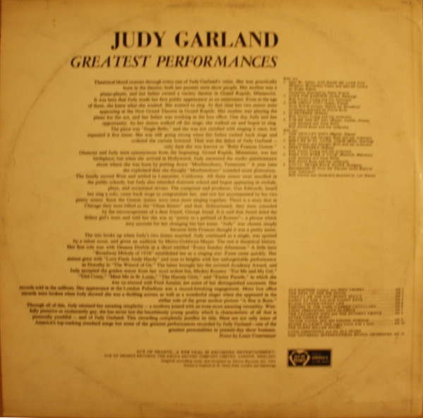Judy Garland - Greatest Performances Original Recordings - Used Vinyl R image 2
