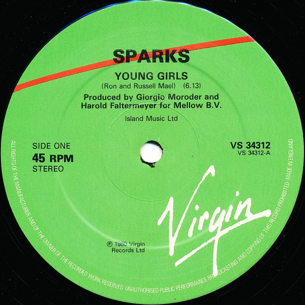 Sparks - Young Girls - Used Vinyl Record 12" image 3
