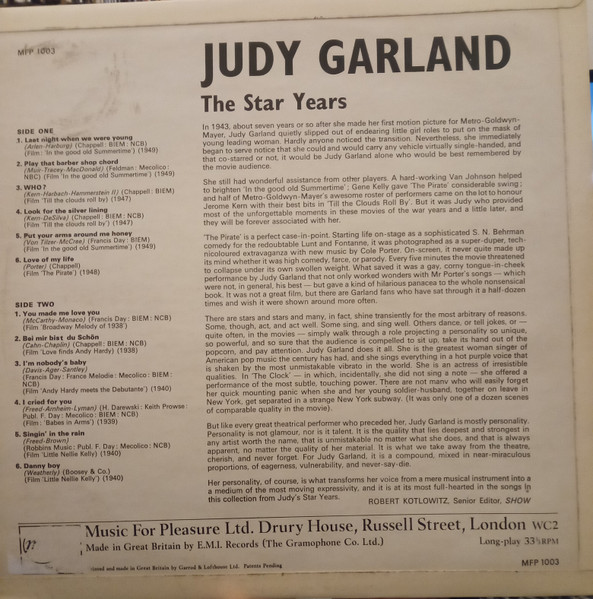 Judy Garland - Star Years - Used Vinyl Record image 2