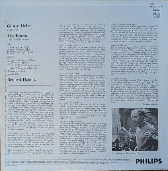 Gustav Holst - Planets - Used Vinyl Record image 2