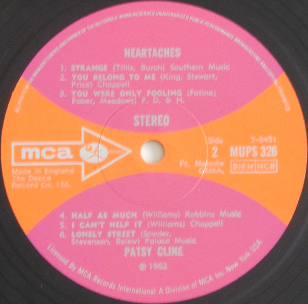 Patsy Cline - Heartaches - Used Vinyl Record image 5
