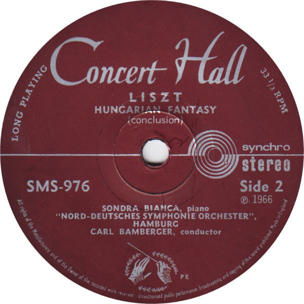 Franz Liszt / Sondra - Hungarian Fantasy - Used Vinyl Record 7" image 3
