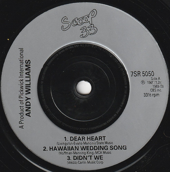 Andy Williams - Used Vinyl Record 7" image 3