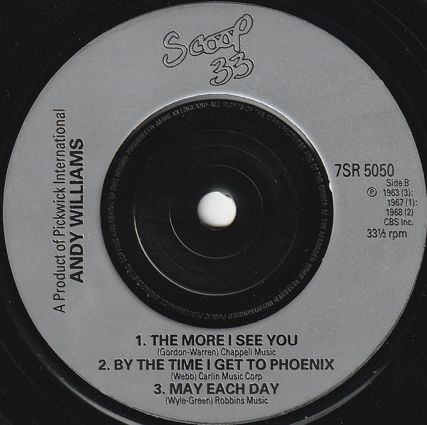 Andy Williams - Used Vinyl Record 7" image 4