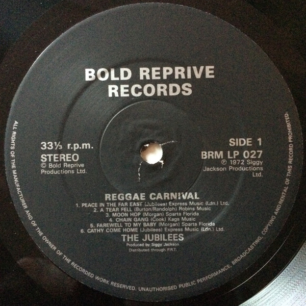 Jubilees - Reggae Carnival - Used Vinyl Record image 3
