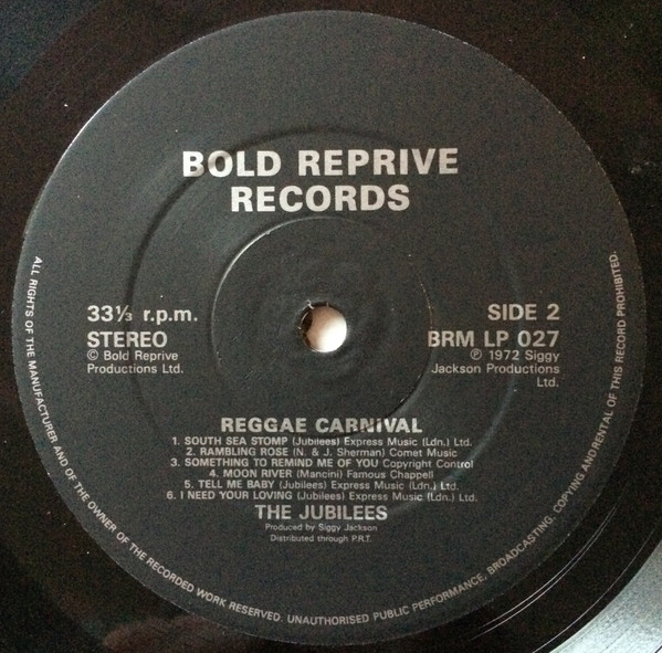 Jubilees - Reggae Carnival - Used Vinyl Record image 4